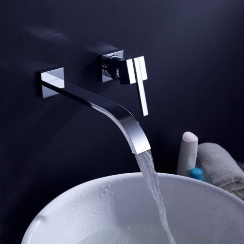 Single Handle Widespread Wall Mount Bathroom Vessel Sink Faucet HY ...